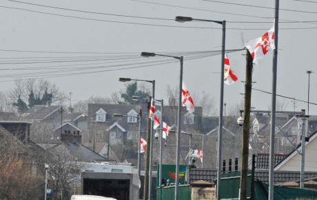 Flags erected at the Brook
