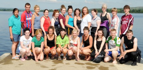 The swimming instructors and trainees who work at the Summer swimming event at Lough Mac Nean 