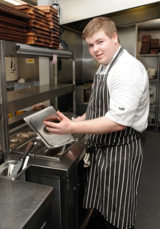 Chef Conor Fee from the Enniskillen Hotel, finding the hot weather hard to take in the kitchen