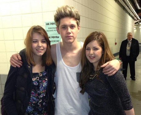 BACKSTAGE... Una and Karen McHugh who met One Direction's Niall Horan on the boyband's last visit to Ireland