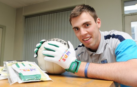 Fermanagh County Player Ryan Jones, supporting the  Gloves for Sam appeal