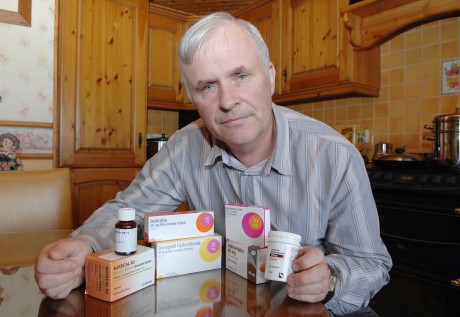 Seamus McBridin, pictured with the wrong drugs given out by the