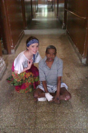 Sarah and Putabba (a patient at Ave Maria leprosy centre)