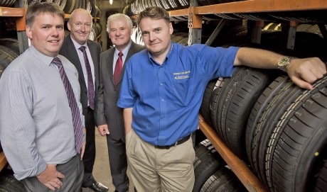 INVESTMENT...Pictured from left, Rory Byrne, Larry Murphy from First Trust Bank, Jimmy Byrne and Conor Byrne