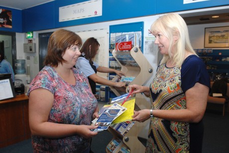 Enniskillen Tourism Office manager Charlotte Wilson, sharing local information to a visitor number of weeks 