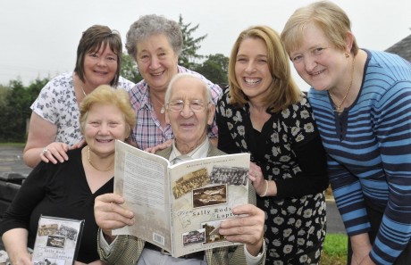 Florence Pryce, second right back row, principal of Aghadrumsee Primary School, pictured with some of those involved with the production of the DVD and Book entitled "From Sally Rods to Laptops" outling the history of the school. Included are, front, Ivy Ritchie and Derek Murray. Back, Esther Forster, Hazel Doonan and Florence Egerton 