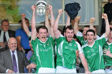 NEW YORK NEW YORK...A delighted James Sherry lifting the Championship trophy at Brewster Park last year.