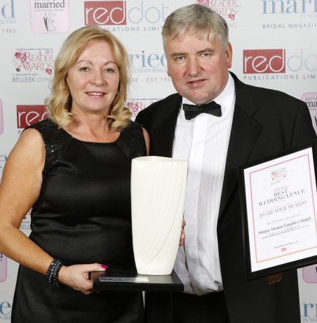 Liam and Mary McKenna from the Manor House with their big award.