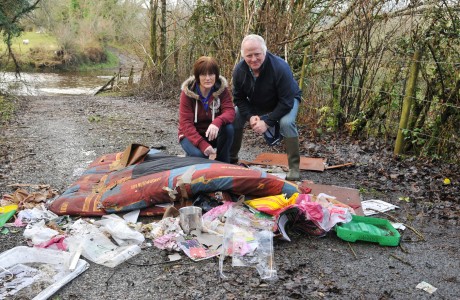 Sean and Mary Cox fly tipping rubbish
