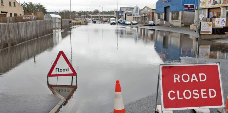 Flood water at Derrychara Link road