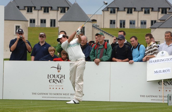 Rory McIlroy tees off several years ago at Lough Erne