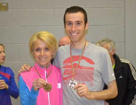 Helen Stockdale and Glenn Phair with their medals.