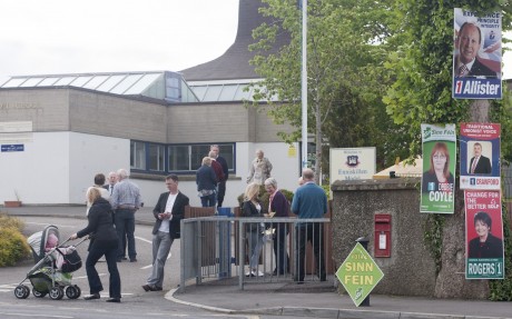 Polling station at Enniskilllen Model school Enniskillen
