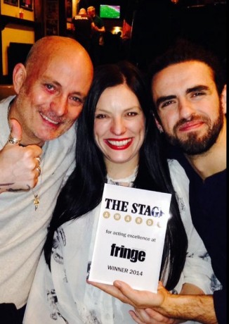 FRINGE... Kat picture with Martin Hall, who the play is about, and Declan Perring, who acts in the play