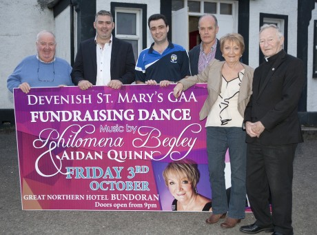 Peter Carty (Vice Chairman), Aidan Quinn, Kevin Coyle (Treasurer), Gerard O Brien (Finance Committee), Philomena Begley and Canon Lonergan at the launch of the fundraising dance  