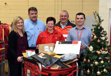 Staff at the Royal Mail sorting office have had a busy few weeks in the run up to Christmas.  Pictured are, from left, Dawn Beresford, Geoff Woods, Philomena Slevin, John Granleese and Mark Cullen