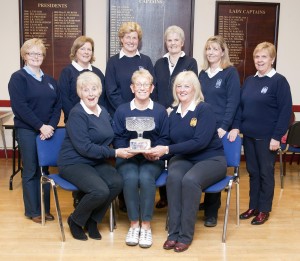 Back from left: Deirdre Slater, Deirdre McSorley, Hazel Hogg, Sandra McElroy, Barbara Thompson and Margaret Morrison. Front Sally Redman, Rita McKechnie (team captain) and Audrey Williamson (lady vice captain). Missing from the photo, but members of the team, were Lady Captain Orla Foster and Helena Tisdalbmcb70