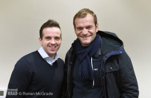 Roy Carroll stops by the Herald office for a chat with reporter Gareth McKeown.