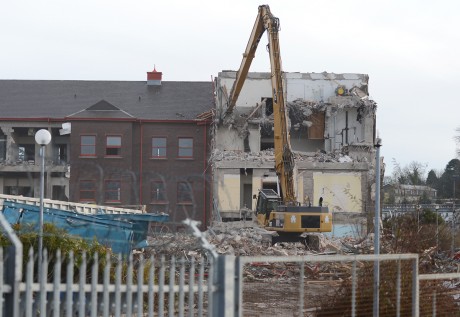 The Erne Hospital is reduced to dust.  Photo by Ronan McGrade