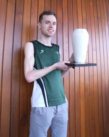 Fermanagh Herald Sports Personality of the month for January, Conán McCaughey of Enniskillen Running Club.