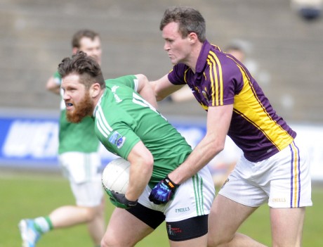 Fermanagh's Ciaran Flaherty and Wexford's Colm Kehoe