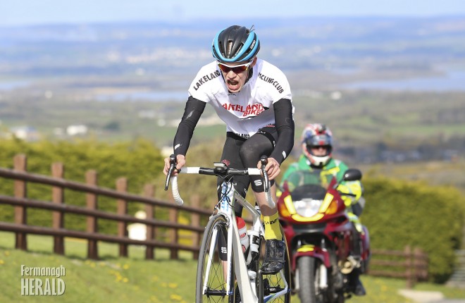 Cameron McIntyre on his way to winning day 2 of the Lakeland Cycle