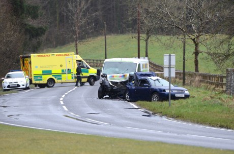 The scene of a recent road accident on the outskirts of Enniskillen
