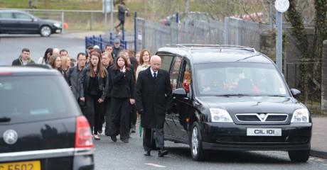 The funeral cortège of Yvette Lunny who died last week in Enniskillen