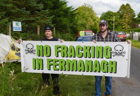 Marty McNamee and Noel Phair made their way to Belcoo from Newtownbutler for the protests against fracking last year