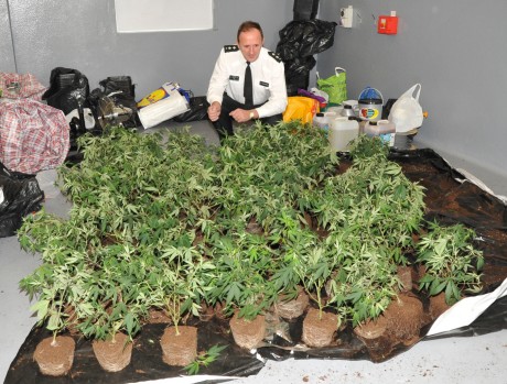 Inspector Roy Robinson pictured with a previous drugs haul