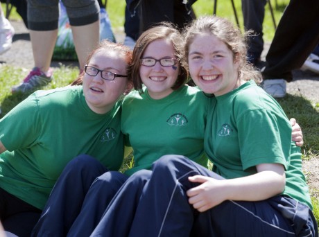 Hannah McCusker, Cora Bogue and Eve Fallis posing for the camera in glorious sunshine  bmcb 8