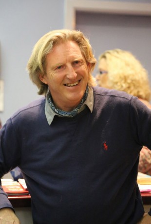 Adrian Dunbar at the launch of a book with collected works by Rossnowlagh artist Barry Britton at the Allingham Festival in Ballyshannon Picture: Brian Drummond