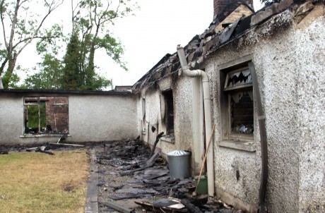 The fire caused extensive damage to the house