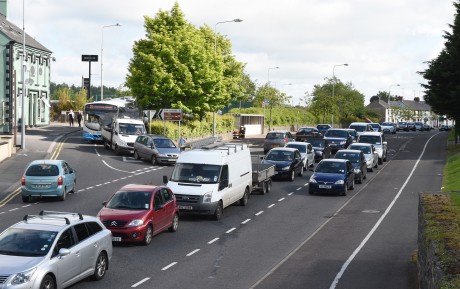 There were plenty of frustrated motorists on Tuesday morning as work at Johnston Bridge caused gridlock along Enniskillen's Irvinestown Road    RMGFH62