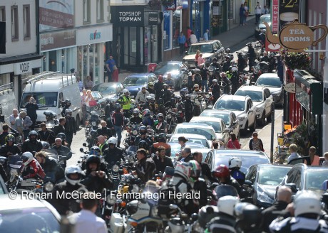 Honda CBX enthusiasts pass through Enniskillen town centre