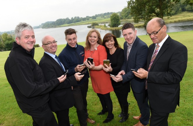Mark Corrigan (Inn Stock Services), Councillor Thomas O'Reilly (Chairman, Fermanagh and Omagh District Council), Conor Cadden (Monaghan Brothers), Samantha Kelly (Founder of Irish Biz Party), Aine Bermingham (Utter Digital), Pauric McHurn (Fermanagh Herald) and David Morrison (Killyhevlin Hotel)    RMGFH02