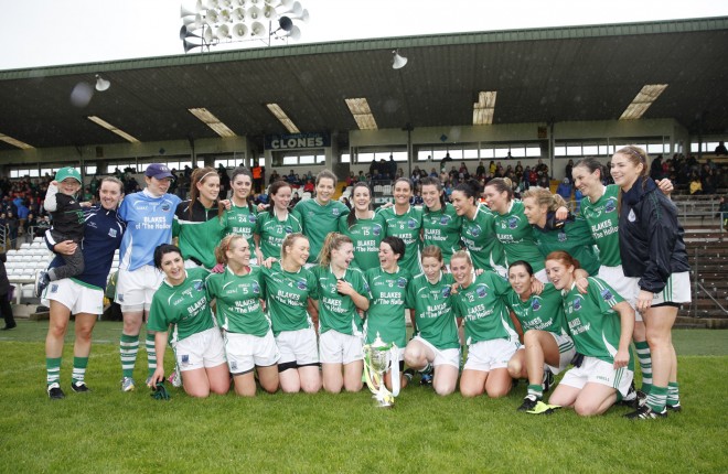 Fermanagh Ladies celebrating after winning the Ulster intermediate in  July.