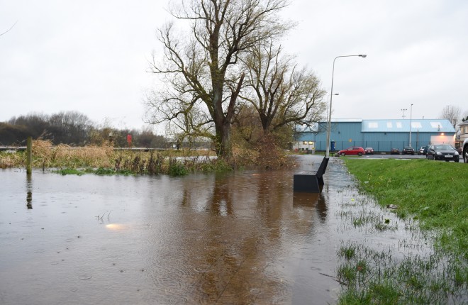 Parts of the new Castle Basin pathway were flooded    RMG18