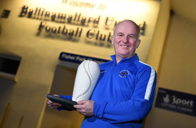 Ballinamallard manager Whitey Anderson is Fermanagh Herald Sports Personality of the Month for November.