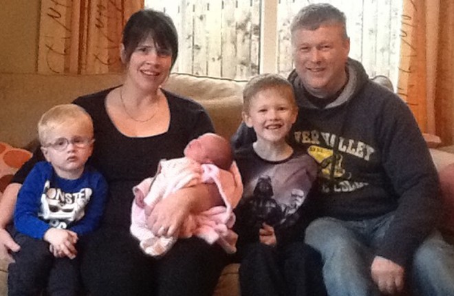 Joan and Anthony McGrath with children Enda, Conor and newborn baby Anita