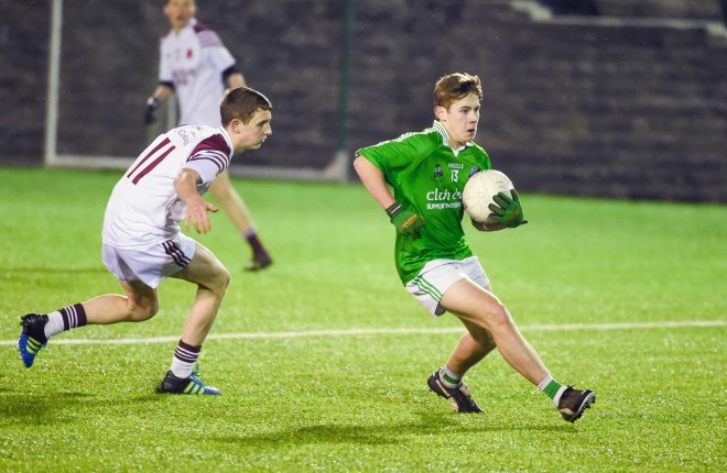 Colm McNally evades a tackler during Fermanagh Schools victory over St Columba’s, Glenties.
