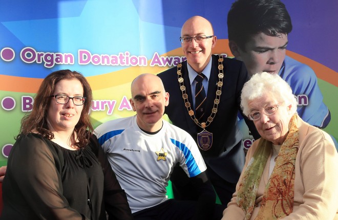 Sharon and Nigel McGrath, Chairman of Fermanagh and Omagh District Council Thomas OÕReilly and Secretary of the Fermanagh Trust, Kathleen Richey