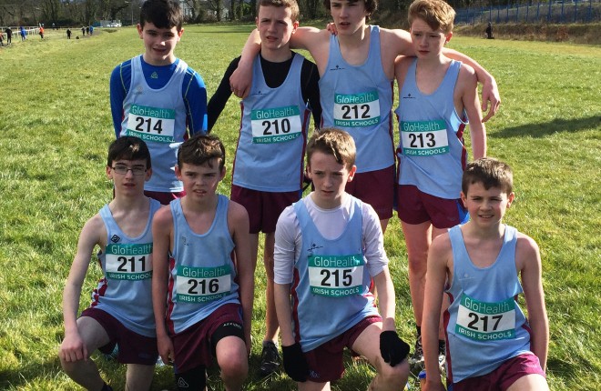 The All-Ireland bronze medal winning St Michael’s minor runners, back from left, Dylan Corrigan, Conor Murphy, Oliver Hughes-Jordan, Garbhan McGovern. Front, Oisin Cassidy, Andrew Browne, Dara McKenna, Rhys Campbell 