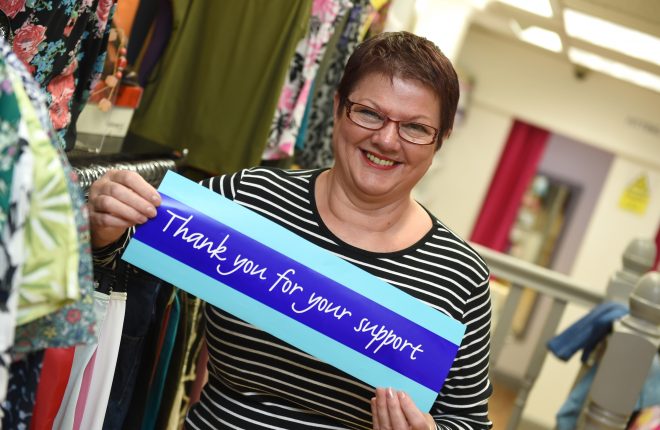 Pearl Priddey, manager at the Cancer Research Northern Ireland shop in Enniskillen    RMG82