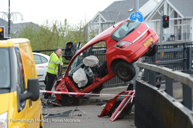 The scene of the accident at Henry Street, Enniskillen