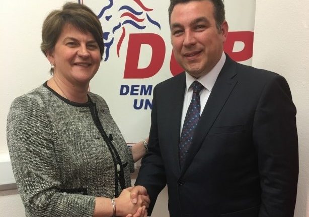 Former UUP MLA Alastair Patterson with Arlene Foster as he announced his decision to join the DUP