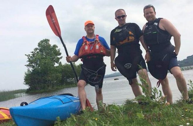 Peter Brewitt, Ger Harrington and James Lynch are kayaking from Lough Erne to County Clare