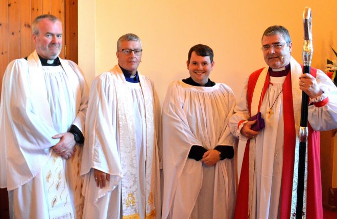 Rev. Charles Eames, Canon Brian Harper, Rev Mark Gallagher and Right Rev. ÊJohn McDowell, Bishop of Clogher. Picture: Valerie McMorris