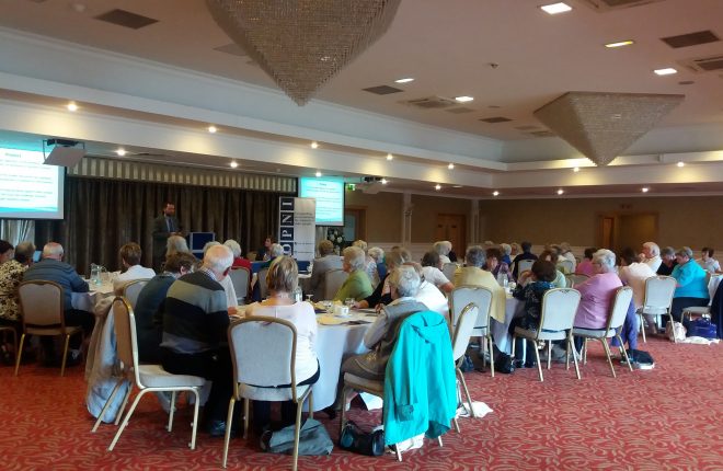 The Commissioner for Older People, Eddie Lynch addressing attendees at the Killyhevlin Hotel
