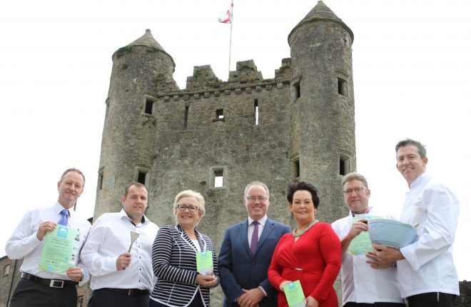 Normal Coalter, Saddlers Restaurant; Nicky Cassidy, Westville Hotel; Tanya Cathcart, Fermanagh Lakeland Tourism; John Boyle, Waterways Ireland; Councillor Mary Garrity, Chairperson of Fermanagh and Omagh District Council; Emmett Sweeney, Franco’s Restaurant and Noel McMeel, Lough Erne Resort.